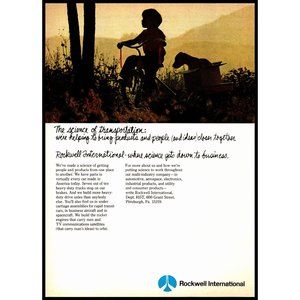 1974 Rockwell International Vintage Print Ad Little Boy Tricycle Puppy Wall Art